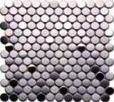 Rose Golden Round Shape Stainless Steel Metal Mosaic Tile