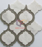 Marble Mix Glass Water Jet Mosaic Tiles (CFW68)