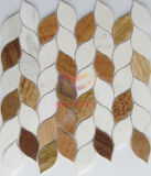 Leaf Like Water Jet Cutting Stone Mosaic Tile (CFS1147)
