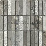 Stacked Pattern Gray Marble Stone Mosaic Tile for Interior Design