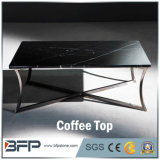Black Irregular Square Stone Marble Square Coffee Table Top for Dinner