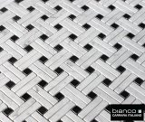 Basketweave Stone Wall Tiles with Black Dots