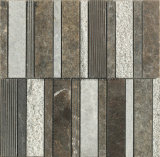 Stacked Strip Pattern Brown Marble Stone Mosaic Tile