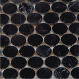 Nero Marquina Marble Oval Polished Mosaic