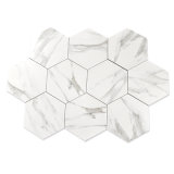 285X330X165 Building Material Carrara White Hexagon Honed Look Kitchen Bathroom Porcelain Ceramic Floor Tile (SP6670)