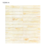 Hand Cut Building Material Beige Glass Tile Sheets Stained Mosaic