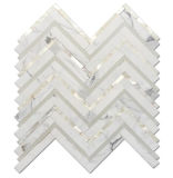 Luxury Design Shell and Marble Herringbone Mosaic Pattern Mosaic Tile