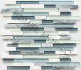 Keystone Blend Interlocking Glass Mosaic with Grey & Blue Mosaic Tile