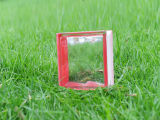 Beautiful Red Side-Coloured Cloudy Glass Brick (JINBO)