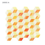 Orange Small Mosaic Stained Glass Tiles for Bathroom Shower Wall