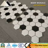 Building Material Hexagonal White & Black Ceramic Mosaic Floor & Wall Tile