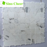 Natural Stone Polished White Marble Waterjet Tile Mosaic