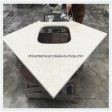 China Pure White Quartz Countertop for Kitchen Project