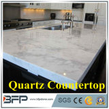 Carara White Like Affordable Quartz Countertops with Customized Size