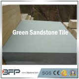 Popular Polished Green Sandstone Tiles for Garden/Backyard Flooring