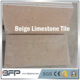 Popular Beige Limestone Wall/Floor Tiles with Bush Hammered Surface