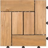 Outdoor Anti Slipping Interlocking Wood Deck Tiles for Garden