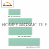 Customized Bathroom Glass Tiles Green Glass Subway Mosaic Tile Sheet