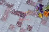 Matt Face Pink with White Cracked Crystal Mosaic (CCM204)
