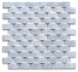 3D Cambered Curved White Stone Mosaic Tile