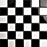 Black and White Ceramic Pool Mosaic Tile