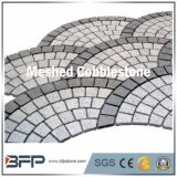 Grey and Black Fanshaped Meshed Cobblestone for Square Paver