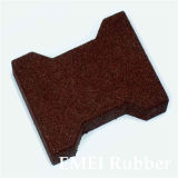 Horse Red Dogbone Rubber Tile