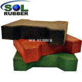 CE Certificated Solid Color Outdoor Dog Bone Rubber Tile