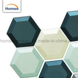 Beveled Hexagon Glass Mosaic Tiles