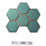 95X110 Glazed Crystal Green Glossy Hexagon Porcelain Mosaic Tile for Intrior and Extrior Use