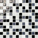 Black and Grey and White Glass Crystal Mosaic Glossy Wall Tiles