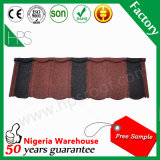 Flat Roof Tile Red and Black Stone Coated Roofing Tile