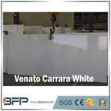 Artificial Venato Carrara White Quartz Round Table Top Slab