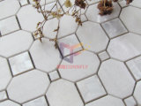 Geometrical Shape Shell and Marble Mixed Wall Splash Mosaic (CFP142)