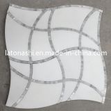 Carrara White Marble Waterjet Patterns, Thassos Waterjet Mosaic Tiles