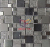 Wallpaper Backed Glass Mix Stainless Steel Mosaic Tile (CFM861)