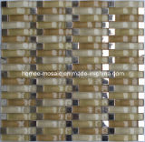 Fashion Wavy Glass Tile and Metal Mosaic Mixed Wall Tile Backsplash