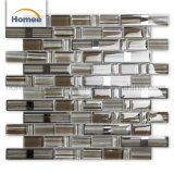 Brown Strip Glossy Mix Hand Painted Crystal Glass Mosaic