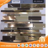 Tan Color Strip Aluminum and Glass Mosaic for Wall (M855330)