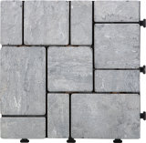 Outdoor Interlocking Flooring Natural Stone DIY Travertine Slab Mosaic Garden Tile with PE Base