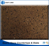 Durable Quartz Stone Building Material for Kitchen Countertops with Ce Certificate (Brown)