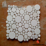 Ariston White Marble Polished Round Mosaic Tile Pattern