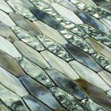 Hand Cut Design Restaurant Floor Tile Small Crystal Glass Mosaic