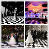 Wooden Dance Floor Rental, Portable Black and White Wedding Dance Flooring