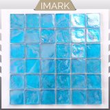 2018 Ocean Blue Glossy Iridescent Glass Mosaic for Pool Tile