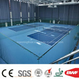 Blue Antiskid Indoor PVC Flooring for Tennis Court Gym Lichi Pattern 4.5mm