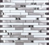 Random Strip Glass and Aluminium Mosaic Tile