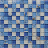 Bathroom Cheap Linear with Shell Pattern Backsplash Glass Mosaic