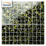 Stock Black Mix Gold Pattern Glass Mosaic for House Wall Decorative Material