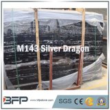 M143 Silver Dragon Polished Black Marble Slabs Marble Tiles